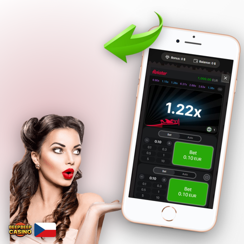Beep Beep Casino Aviator – červené letadlo stoupá po grafu multiplikátoru