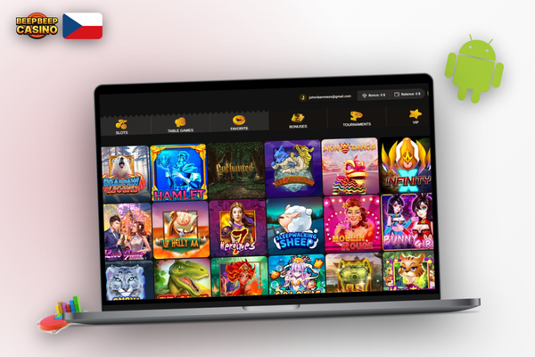 Stažení desktopového klienta Beep Beep Casino — tlačítko a probíhající instalace v prohlížeči