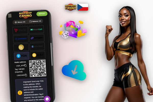 Snímek pokladny Beep Beep Casino s automaticky připsaným týdenním cashbackem na herní účet